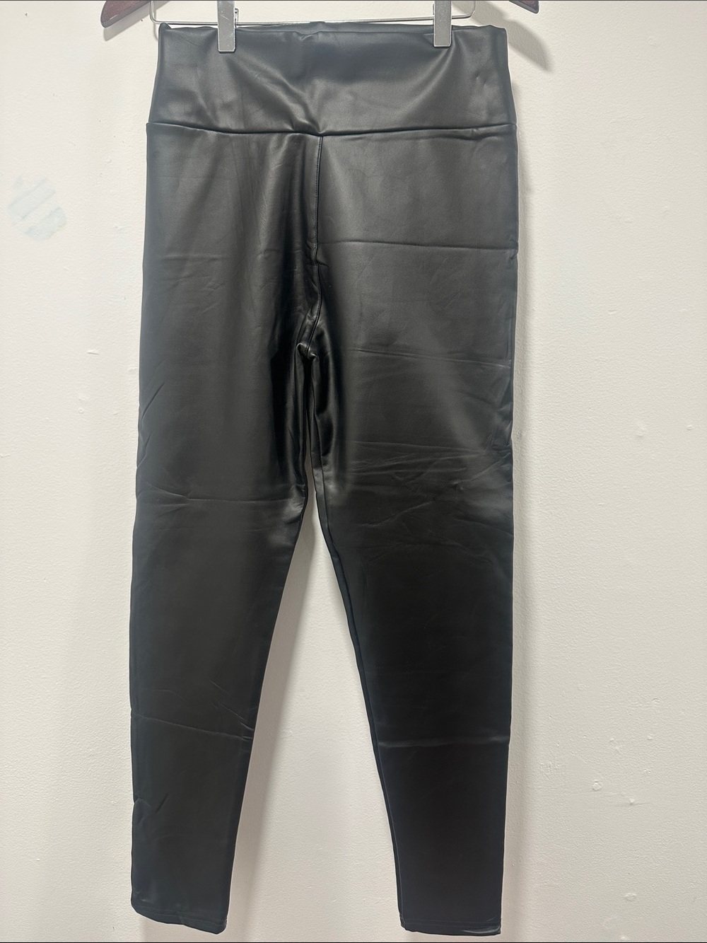Black Faux Leather Leggings - Classic High-Waist 034
